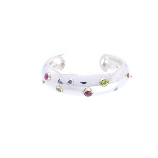 TIFFANY&Co. Bangle Silver925, K18 Yellow Gold Silver dots bangle color stone Women Used Authentic