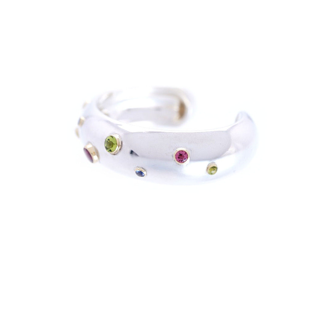 TIFFANY&Co. Bangle Silver925, K18 Yellow Gold Silver dots bangle color stone Women Used Authentic