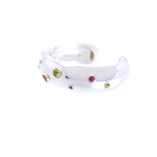 TIFFANY&Co. Bangle Silver925, K18 Yellow Gold Silver dots bangle color stone Women Used Authentic