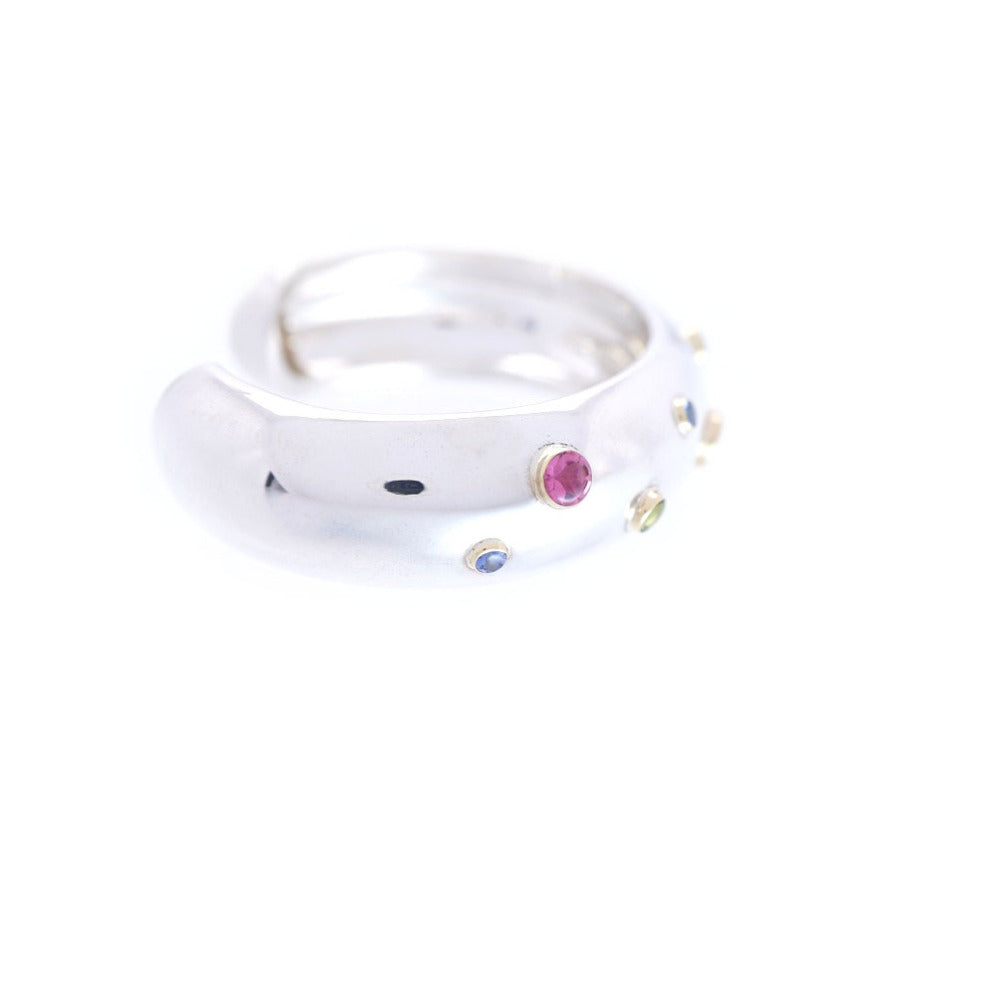 TIFFANY&Co. Bangle Silver925, K18 Yellow Gold Silver dots bangle color stone Women Used Authentic