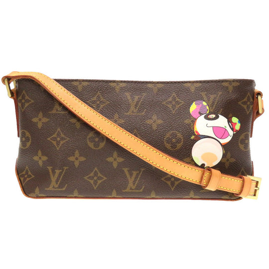 LOUIS VUITTON Shoulder Bag M51241 Monogram canvas Brown Monogram panda Trotteur Takashi Murakami Women Used Authentic