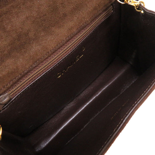 CHANEL Shoulder Bag Suede Brown Matelasse fringe COCO Mark