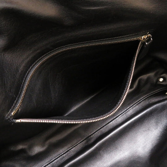 THE ROW Clutch bag leather black Dante Clutch XL Women Used Authentic