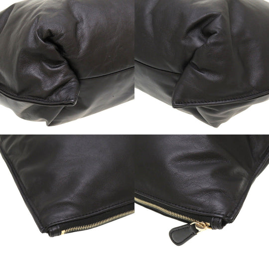 THE ROW Clutch bag leather black Dante Clutch XL Women Used Authentic