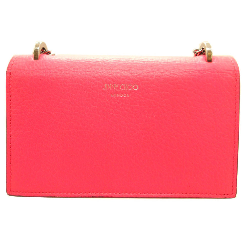 JIMMY CHOO Shoulder Bag leather pink Star studs Floria Women Used Authentic