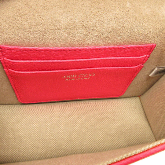 JIMMY CHOO Shoulder Bag leather pink Star studs Floria Women Used Authentic