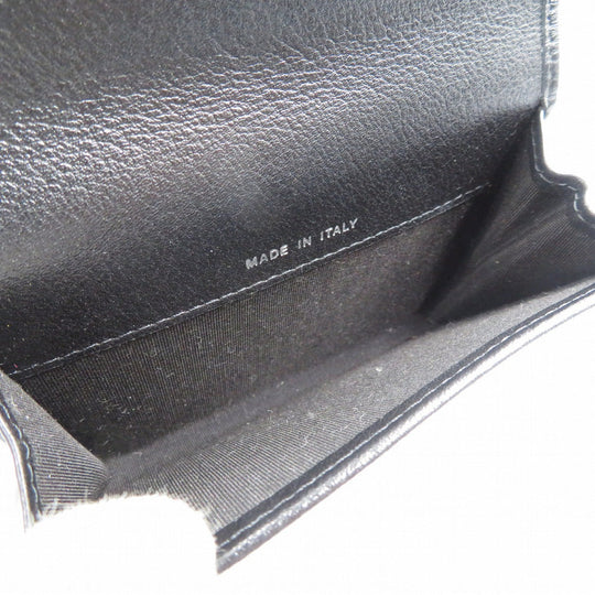 CHANEL Card Case leather black Camelia Women Used Authentic