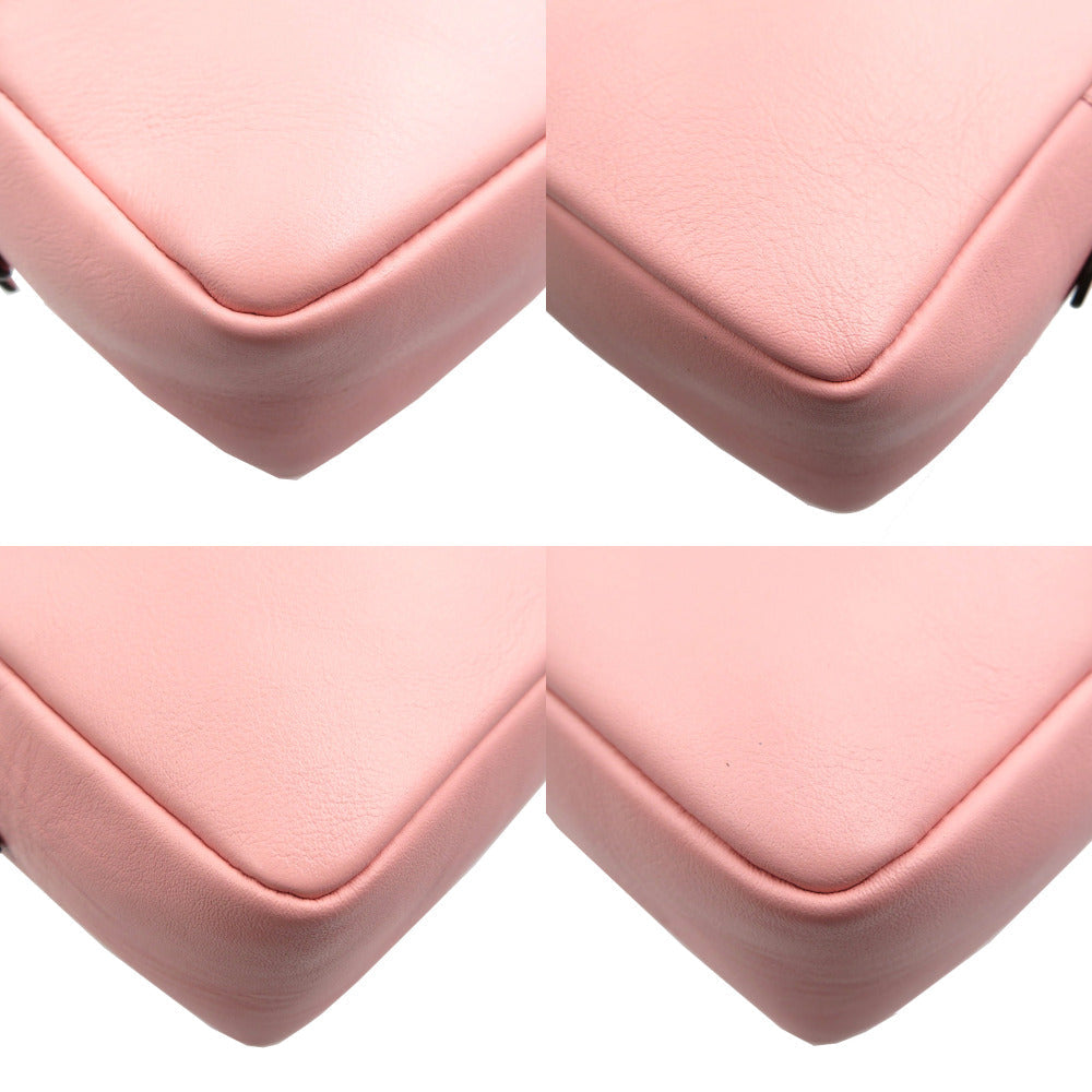 J&M Davidson Shoulder Bag leather pink Women Used Authentic