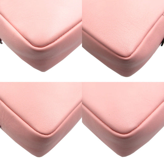 J&M Davidson Shoulder Bag leather pink Women Used Authentic