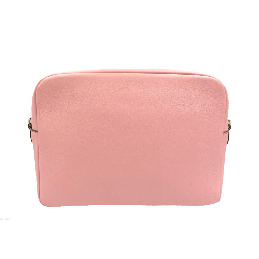 J&M Davidson Shoulder Bag leather pink Women Used Authentic