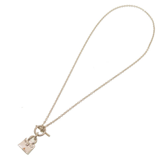 HERMES Necklace Silver925 Silver Birkin Motif Amulet Women Used Authentic