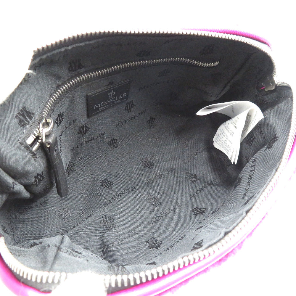 MONCLER Pouch Fake fur purple Women Used Authentic
