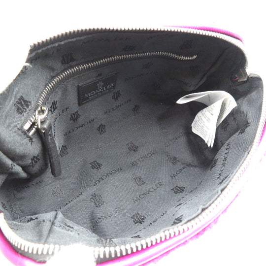 MONCLER Pouch Fake fur purple Women Used Authentic