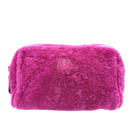 MONCLER Pouch Fake fur purple Women Used Authentic