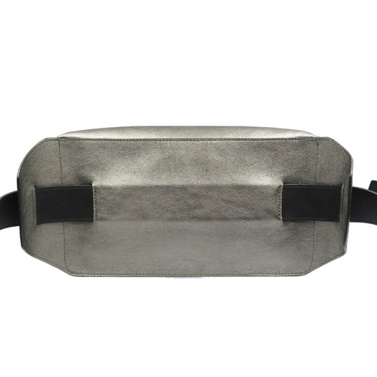 JIMMY CHOO Sling bag leather Metallic gray mens Used Authentic