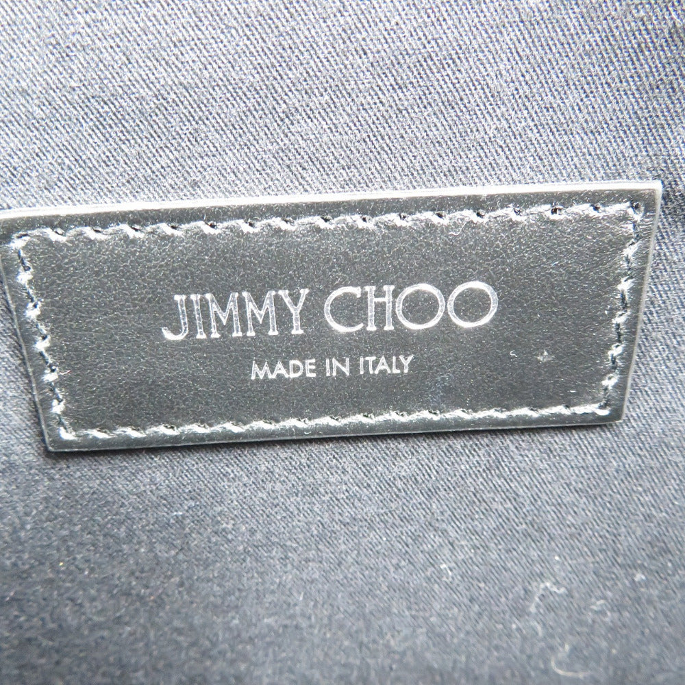 JIMMY CHOO Sling bag leather Metallic gray mens Used Authentic