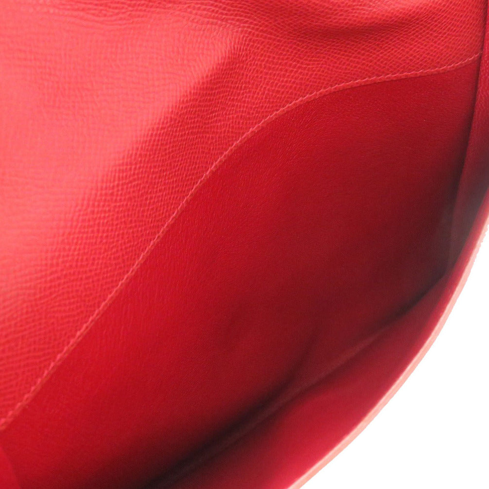HERMES Clutch bag Courchevel Red vintage mens Used Authentic