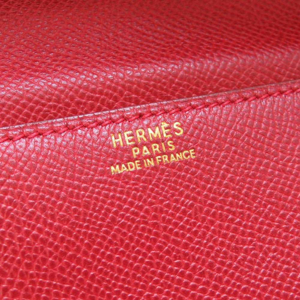 HERMES Clutch bag Courchevel Red vintage mens Used Authentic