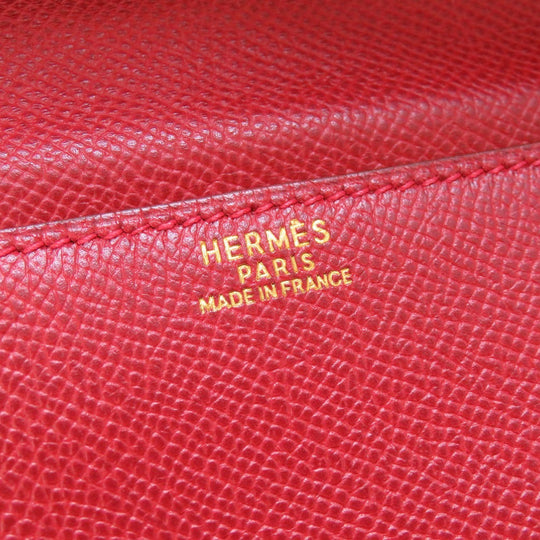 HERMES Clutch bag Courchevel Red vintage mens Used Authentic