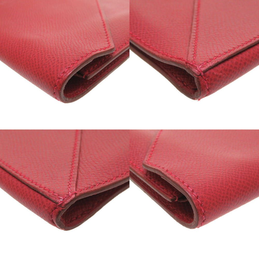 HERMES Clutch bag Courchevel Red vintage mens Used Authentic