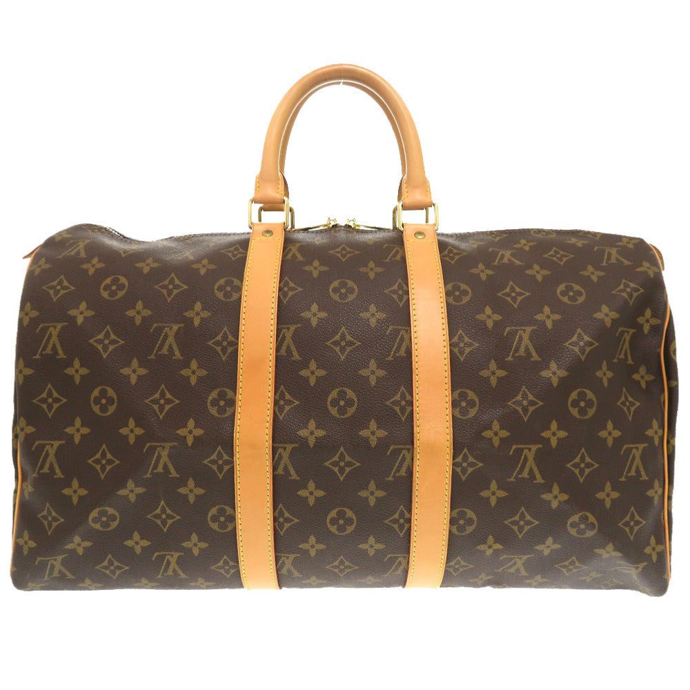 LOUIS VUITTON Boston Duffel bag M41428 Monogram canvas Brown Monogram Keepall 45 mens Used Authentic