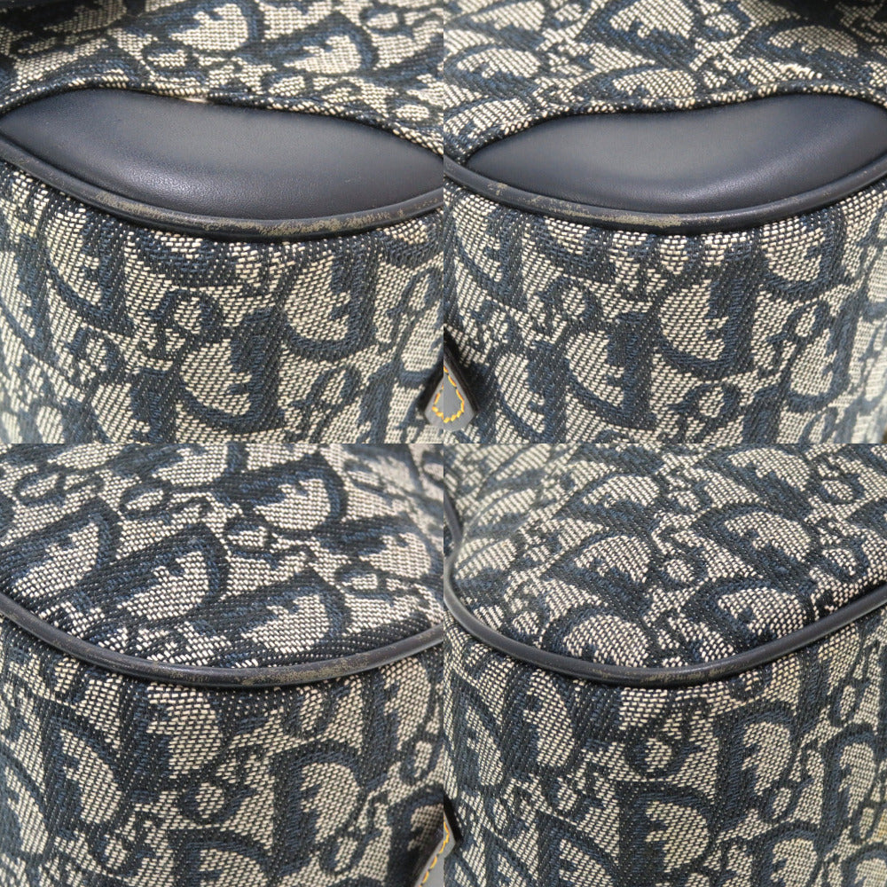 Christian Dior Boston Duffel bag canvas Navy Double saddle Boston Duffel bag Women Used Authentic