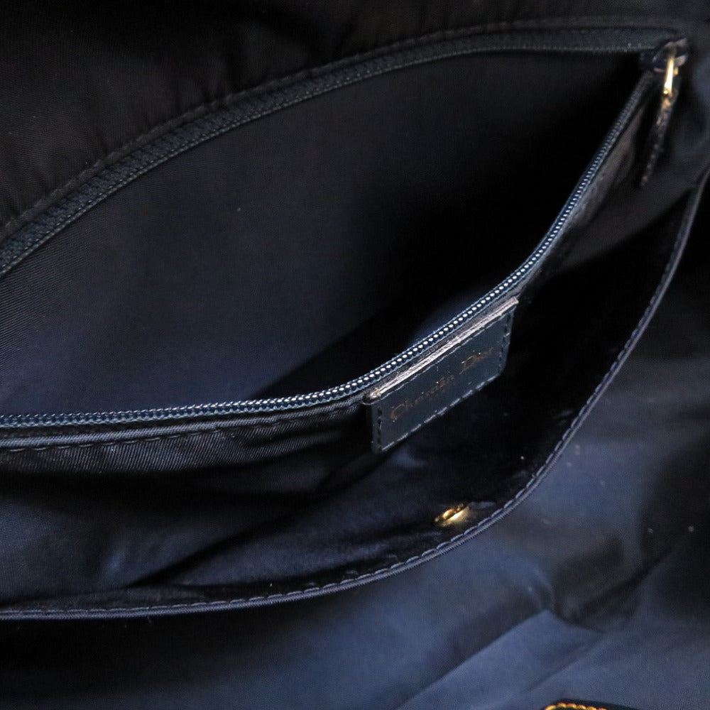Christian Dior Boston Duffel bag canvas Navy Double saddle Boston Duffel bag Women Used Authentic