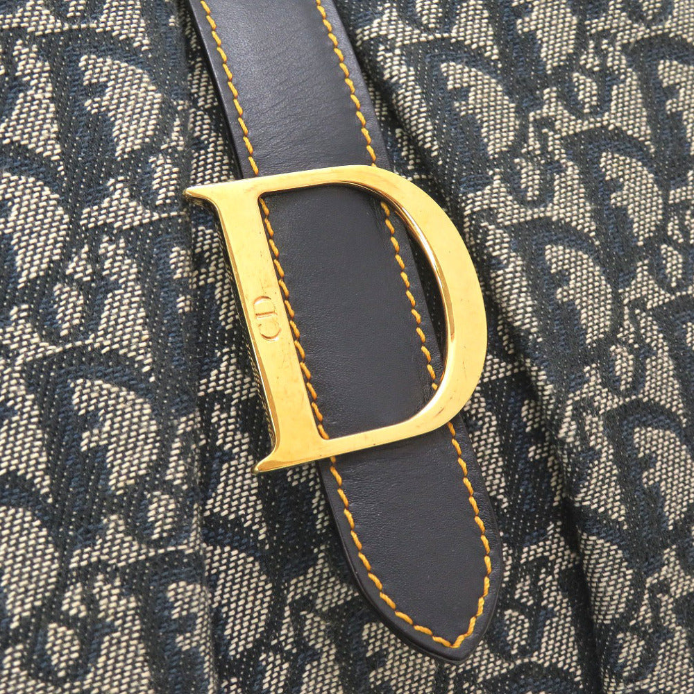 Christian Dior Boston Duffel bag canvas Navy Double saddle Boston Duffel bag Women Used Authentic