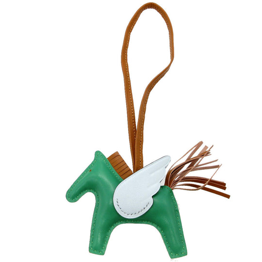 HERMES key ring leather mint Bag charm Rodeo Pegasus Charm PM Women Used Authentic