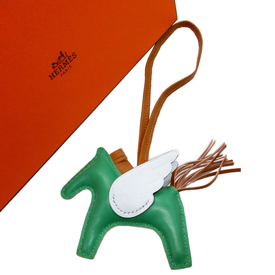 HERMES key ring leather mint Bag charm Rodeo Pegasus Charm PM Women Used Authentic