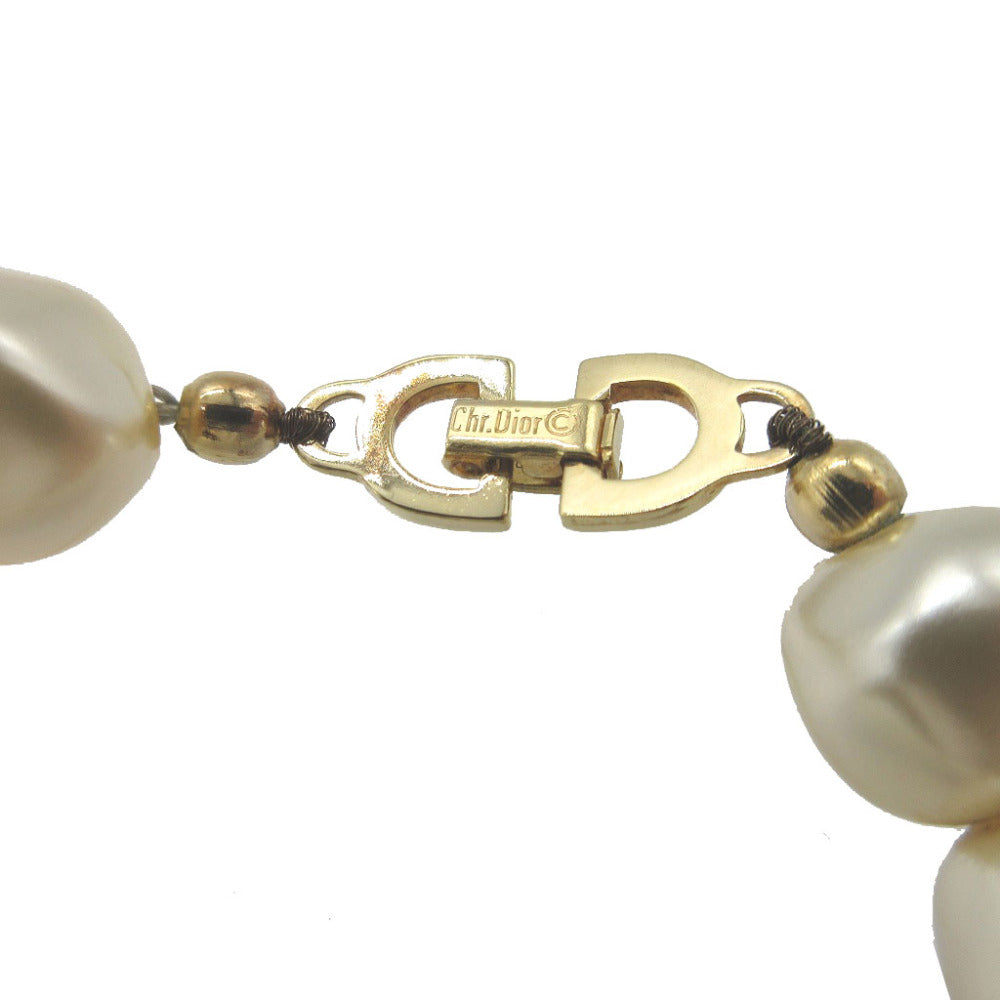 Christian Dior Necklace metal white vintage Women Used Authentic