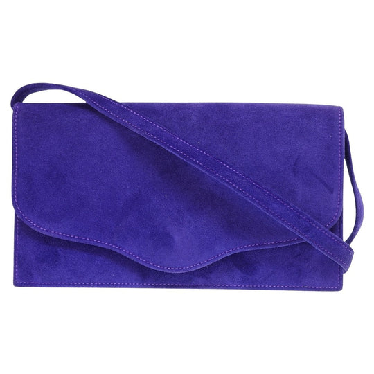 HERMES Shoulder Bag Doblis purple vintage Shoulder Clutch Bag Women Used Authentic