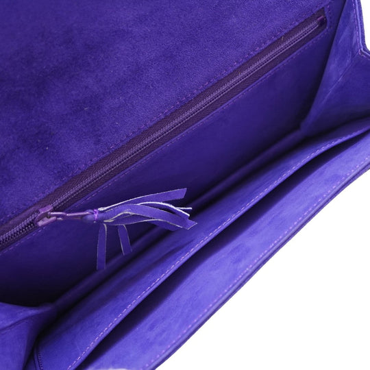 HERMES Shoulder Bag Doblis purple vintage Shoulder Clutch Bag Women Used Authentic