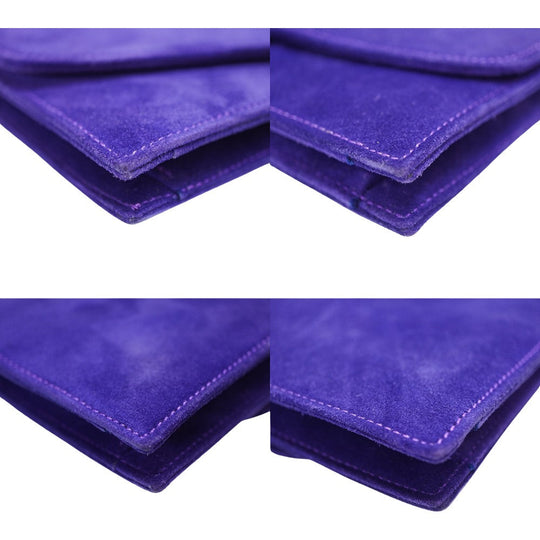 HERMES Shoulder Bag Doblis purple vintage Shoulder Clutch Bag Women Used Authentic