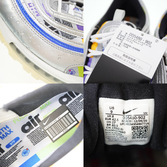 NIKE sneakers DD5480-902 Synthetic leather multicolor Air Max 97 SE Swoosh Mart mens 42.5 Used Authentic