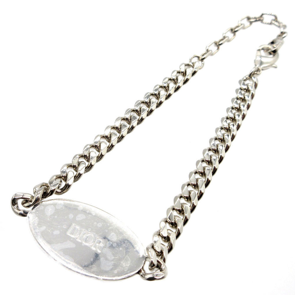Christian Dior bracelet metal Silver Plate type Chain Atelier logo unisex(Unisex) Used Authentic