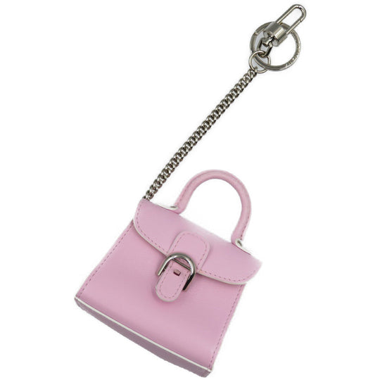 DELVAUX key ring Calfskin pink Brillon Women Used Authentic