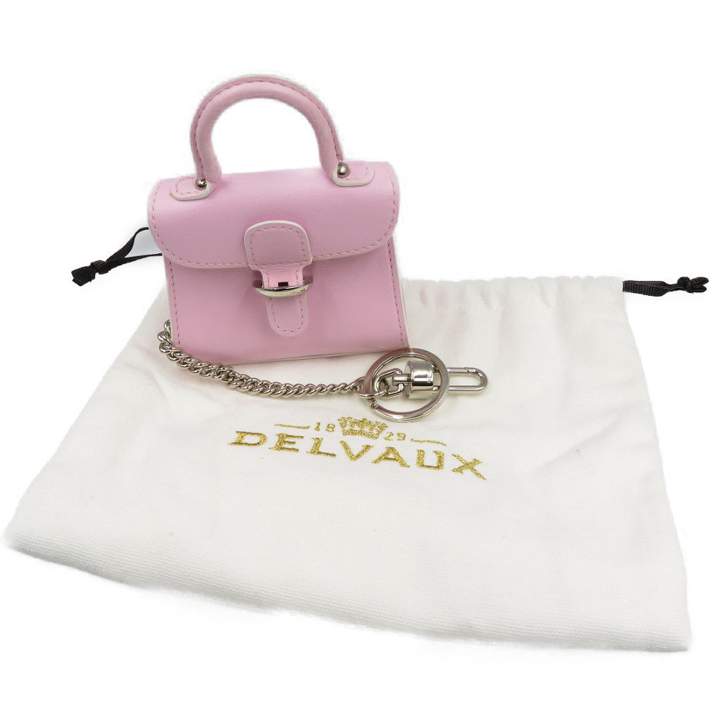DELVAUX key ring Calfskin pink Brillon Women Used Authentic