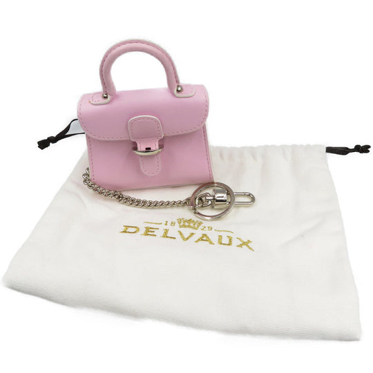 DELVAUX key ring Calfskin pink Brillon Women Used Authentic