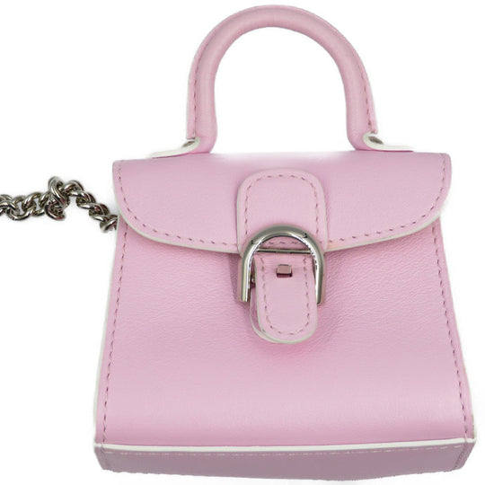 DELVAUX key ring Calfskin pink Brillon Women Used Authentic
