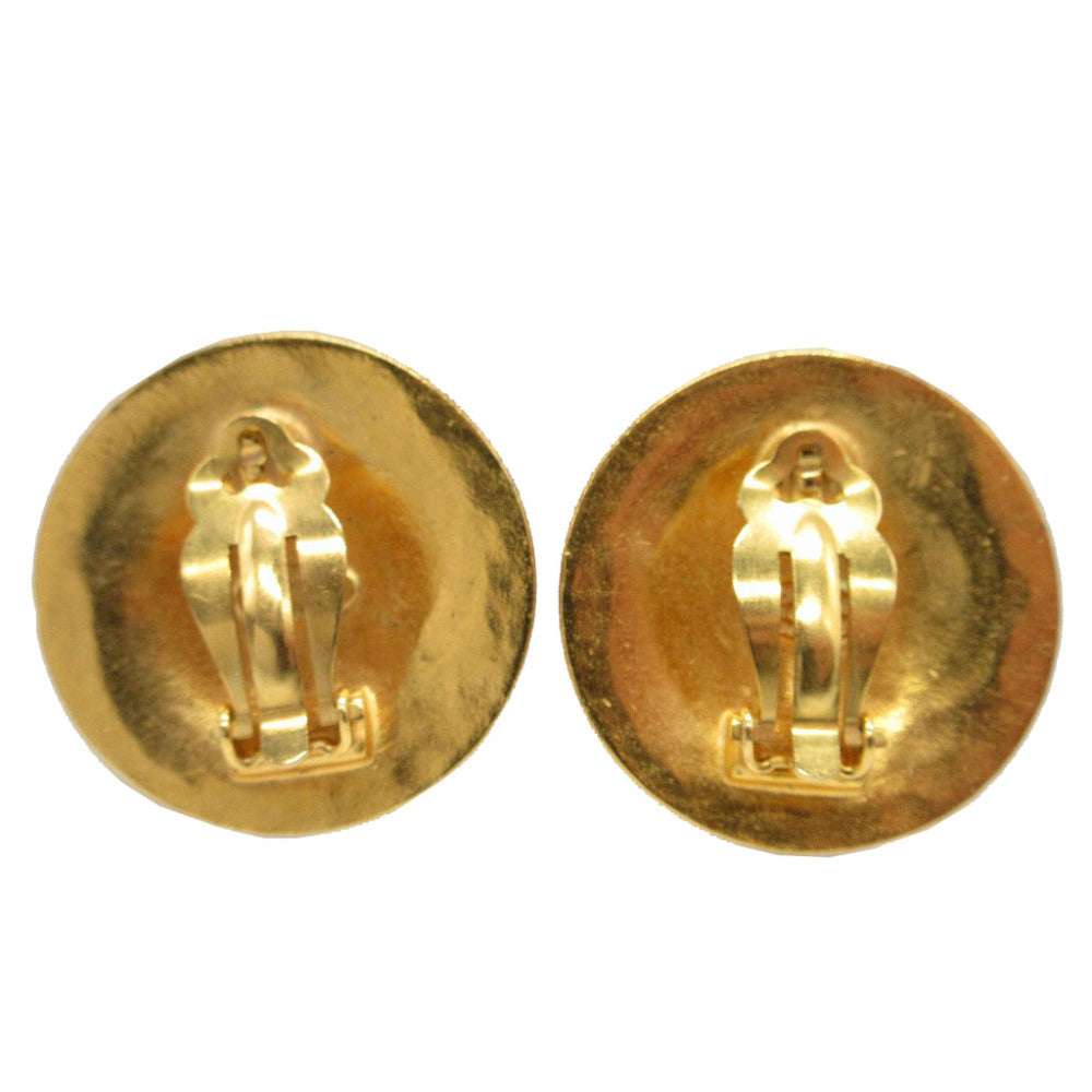 CHANEL Earring metal gold Lava COCO Mark Women Used Authentic