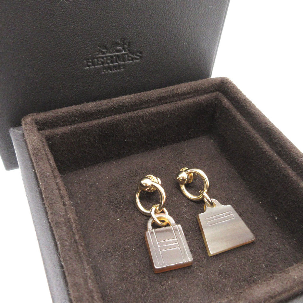 HERMES Pierce Buffalo Horn, Metal Brown Kelly cadena Amulet Marokinier Women Used Authentic