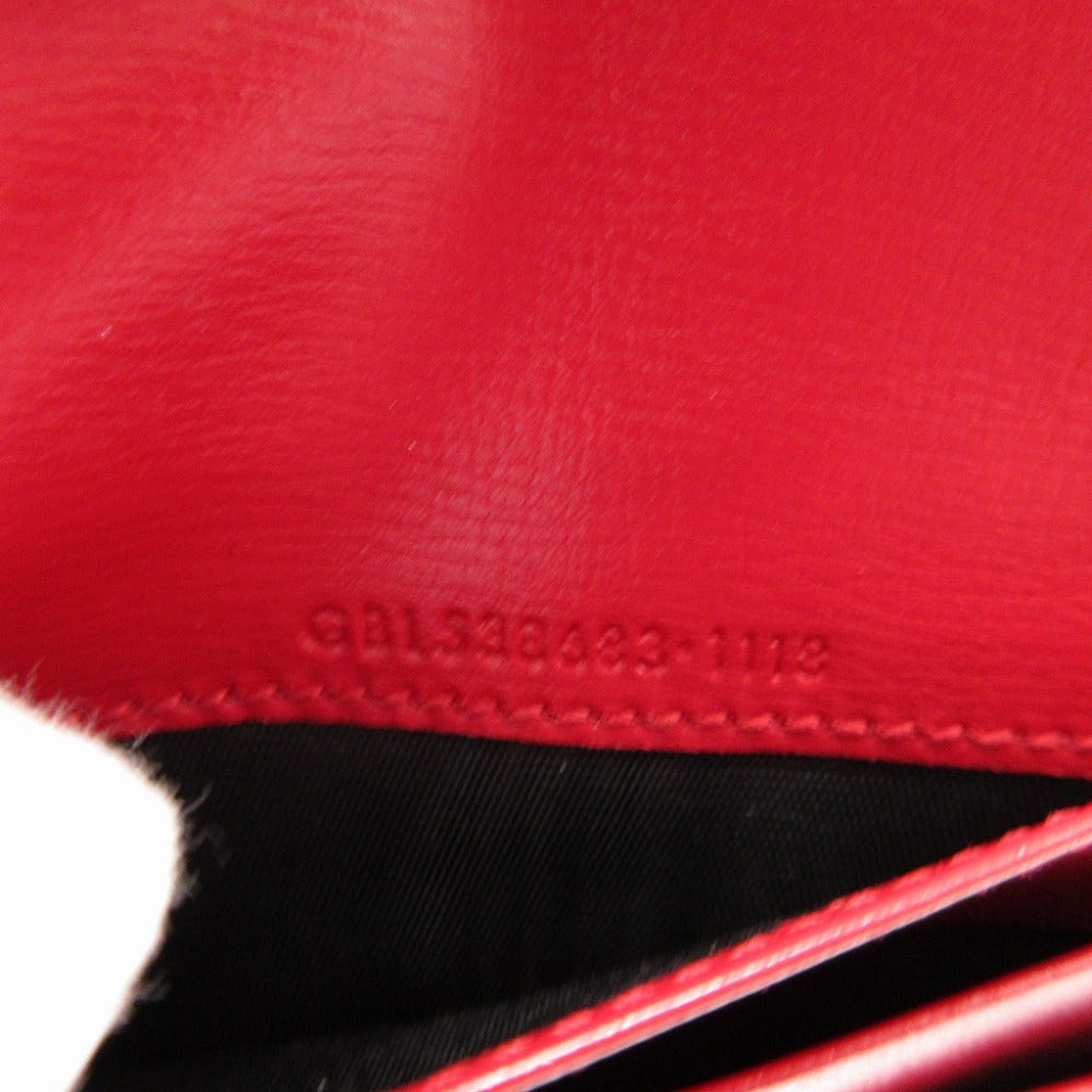 SAINT LAURENT PARIS Bifold Wallet 538683 leather Red Women Used Authentic