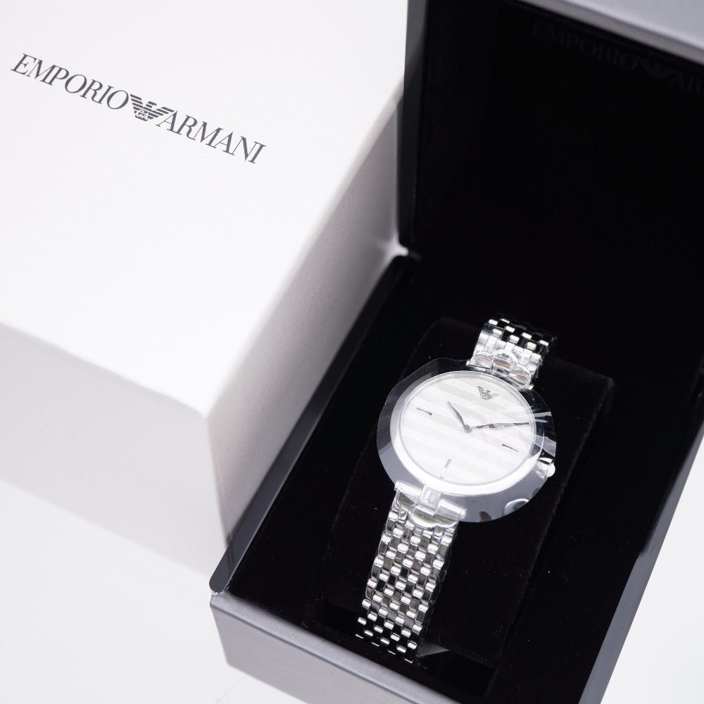 Emporio Armani Watches Quartz AR-11195 Stainless Steel border Quartz Women Used Authentic