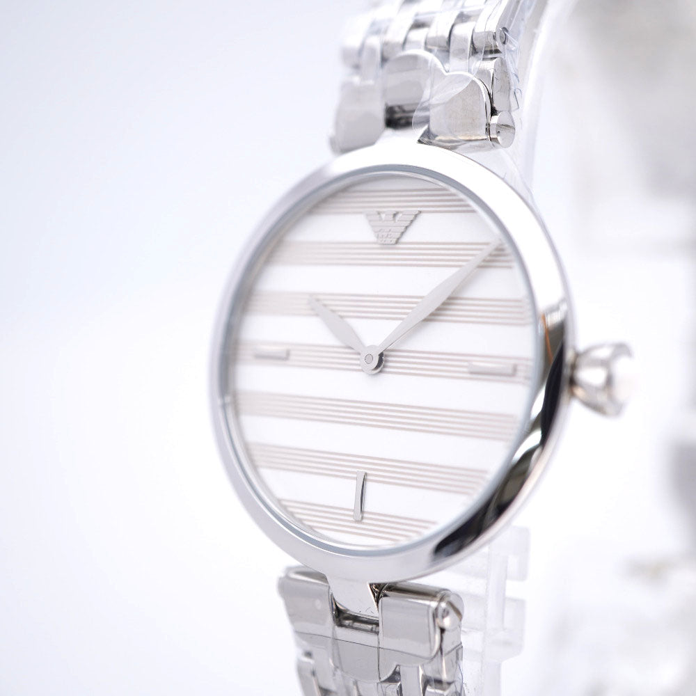 Emporio Armani Watches Quartz AR-11195 Stainless Steel border Quartz Women Used Authentic
