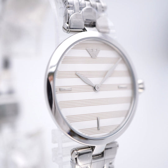 Emporio Armani Watches Quartz AR-11195 Stainless Steel border Quartz Women Used Authentic