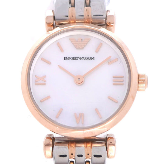 Emporio Armani Watches Quartz AR-11195 Stainless Steel White shell Quartz White shell dial Women Used Authentic