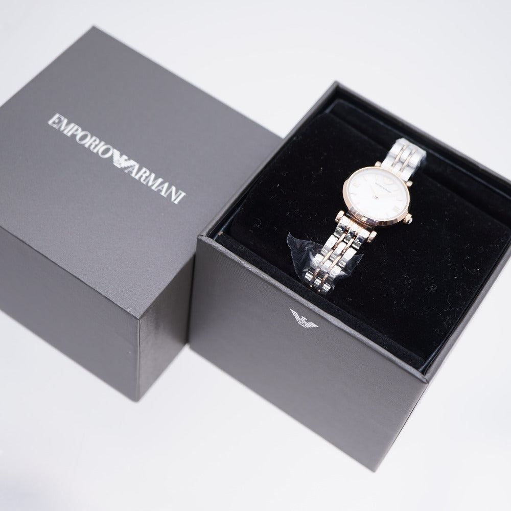 Emporio Armani Watches Quartz AR-11195 Stainless Steel White shell Quartz White shell dial Women Used Authentic