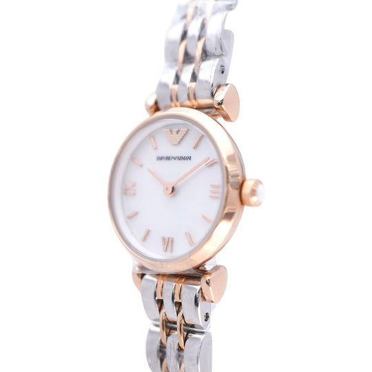 Emporio Armani Watches Quartz AR-11195 Stainless Steel White shell Quartz White shell dial Women Used Authentic
