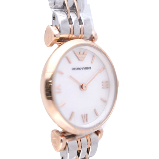 Emporio Armani Watches Quartz AR-11195 Stainless Steel White shell Quartz White shell dial Women Used Authentic